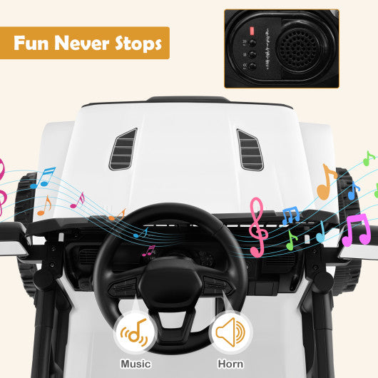 12V Kids Ride on Truck Car Battery Powered Electric Vehicle-White