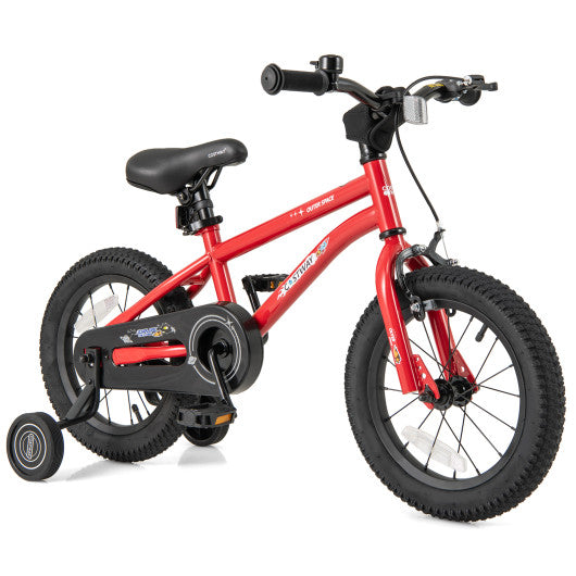 14-Inch Kids Bike Ages 3-8 with Handbrake and Coaster Brake and Bell Ring-14 inches