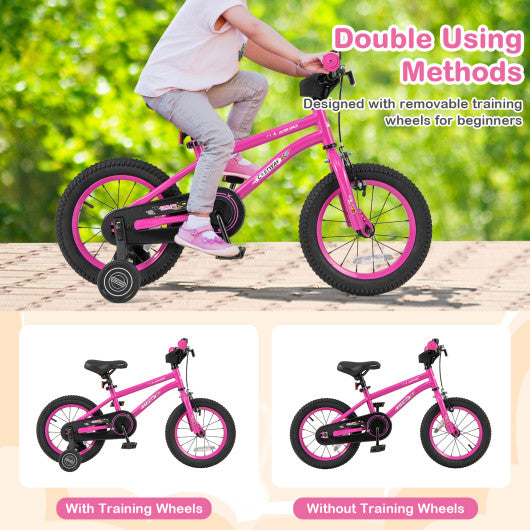 14 Inch Kids Bike for 3-5 Years Old Adjustable with Removable Training Wheels