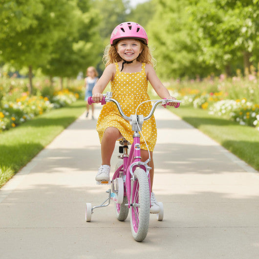 14 Inch Kids Bike for Aged 3-8 Years Old with Adjustable Handlebar Pink- Starlight Wave
