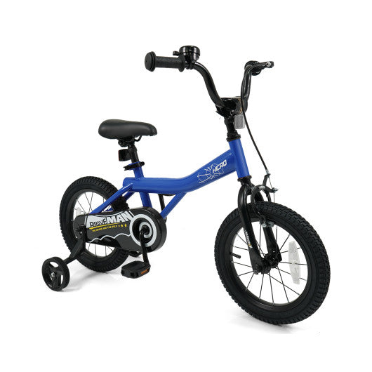 14-Inch Kids Bike with Removable Training Wheels Navy - Brave Hero