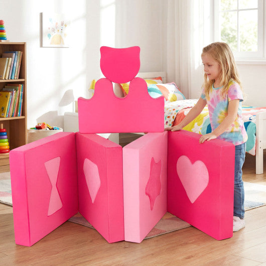 14 Piece Kids Play Couch Modular Foam Climbing Blocks for Kids 3+ Years Old-Pink