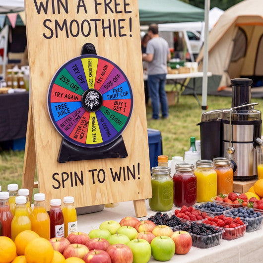 14 Slots Spin Wheel with Blackboard Marker-Multicolor