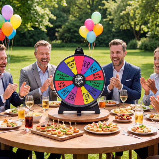 14 Slots Spin Wheel with Blackboard Marker-Multicolor