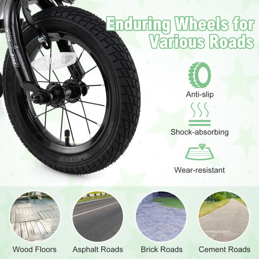 14 Inch Kids Bike Adjustable with Transparent Chain Cover for 4-5 Years Old