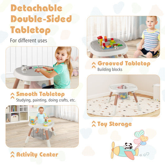 16-in-1 Baby High Chair with Activity Center and Booster Seat for Babies and Toddlers-White