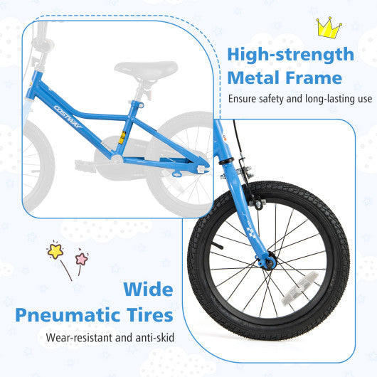 16 Inch Kids Bike with Removable Training Wheels for Aged 4-7 Years Old