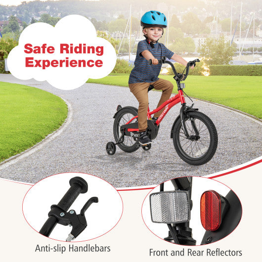 16 Inch Kids Bike Adjustable Bicycle with Reflectors and Bell for 4-7 Years Old