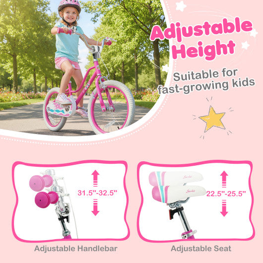 16 Inch Kids Bike for Aged 3-8 Years Old with Adjustable Handlebar Pink- Starlight Wave