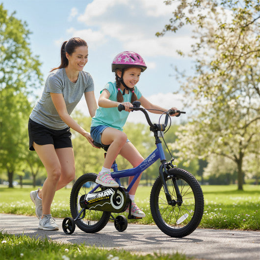 16-Inch Kids Bike with Removable Training Wheels Navy - Brave Hero