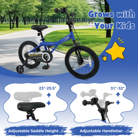 16-Inch Kids Bike with Removable Training Wheels Navy - Brave Hero