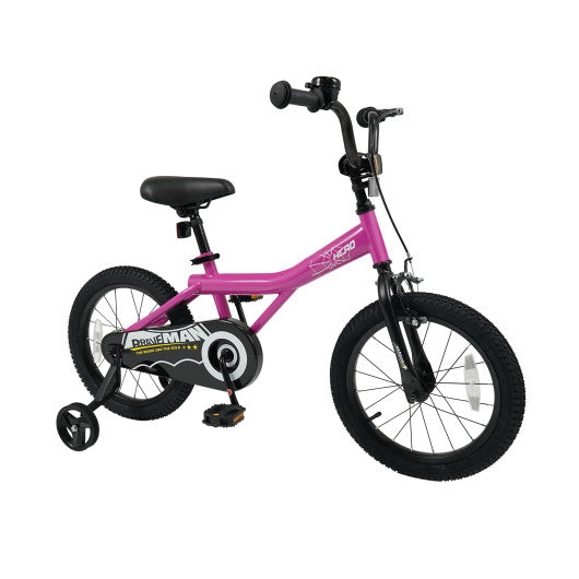 16-Inch Kids Bike with Removable Training Wheels Pink-Brave Hero