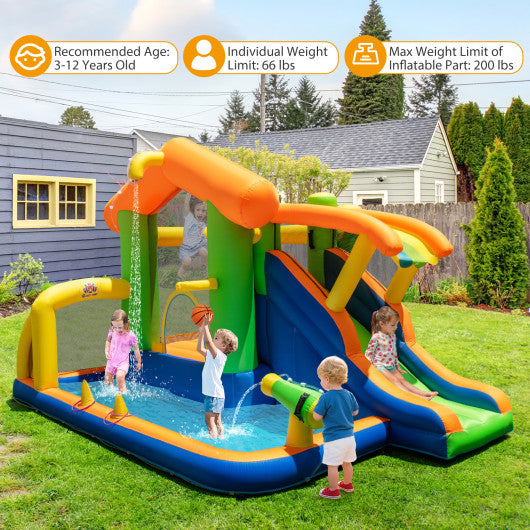 8-in-1 Inflatable Bounce House Water Park without Blower