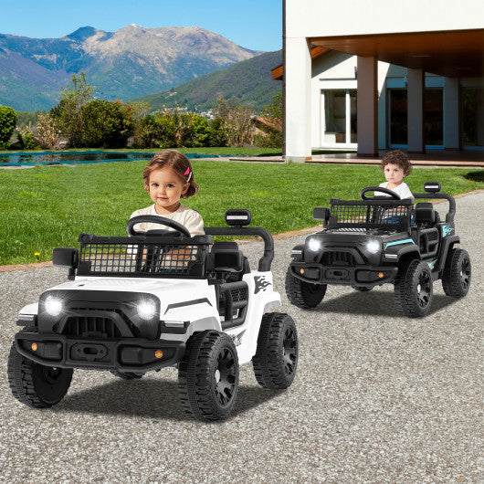 12V Kids Ride on Truck Car Battery Powered Electric Vehicle-White