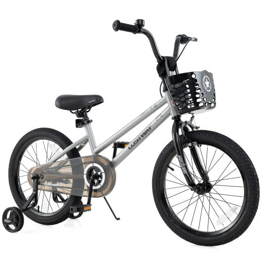 18 Inch Kids Bike Adjustable with Transparent Chain Cover for 4-8 Years Old