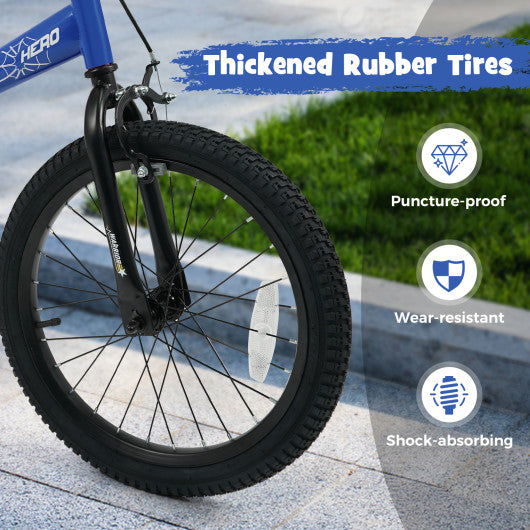 18-Inch Kids Bike with Removable Training Wheels Navy - Brave Hero