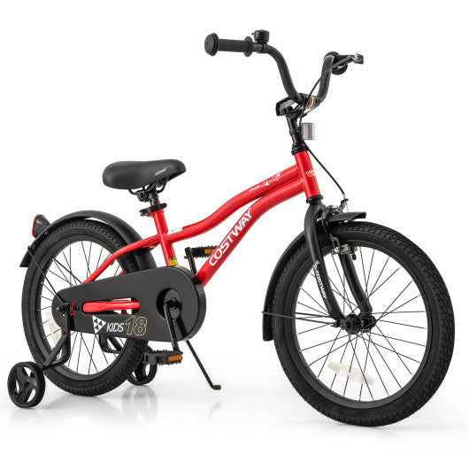 18 Inch Kids Bike Adjustable Bicycle with Reflectors and Bell for 4-8 Years Old