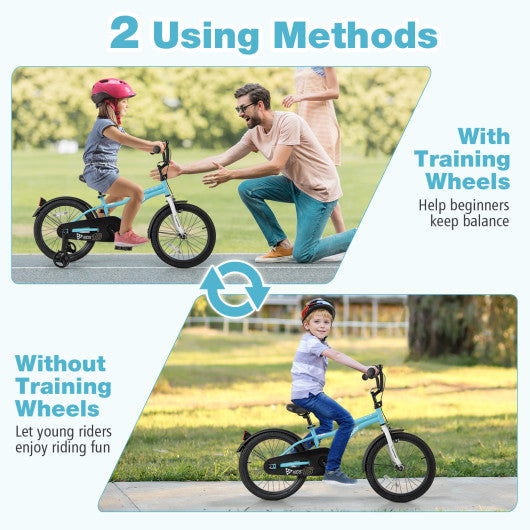 18-Inch Kids Bike for 4-8 Years Old Children Bicycle with Training Wheels