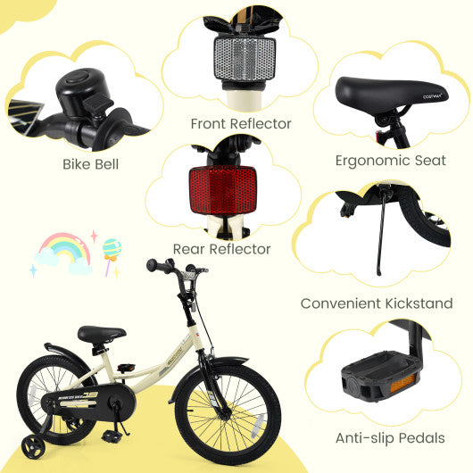 18 Inches Kids Bike Sport Bicycle with Removable Training Wheels