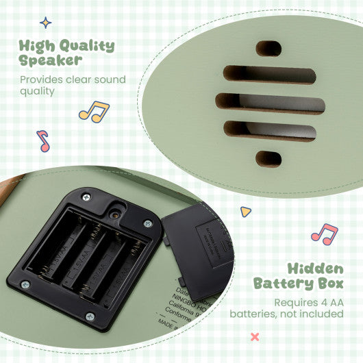 18 Keys Wooden Piano for Kids with Removable Music Stand-Green