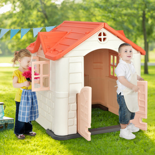 Kid¡¯s Playhouse Pretend Toy House For Boys and Girls 7 Pieces Toy Set-Pink