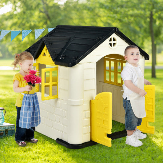 Kid¡¯s Playhouse Pretend Toy House For Boys and Girls 7 Pieces Toy Set-Yellow
