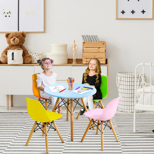 5 Pieces Kid's Colorful Set with 4 Armless Chairs-Multicolor