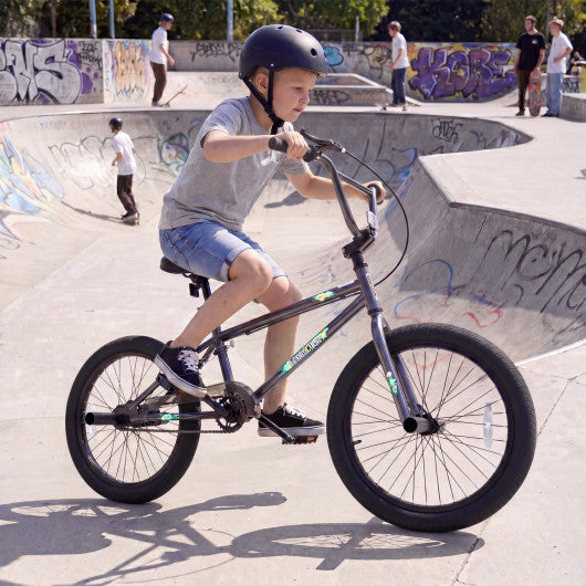20 Inch Trick Bicycle with 270 Degree Steering and Adjustable Seat for Kids and Teens-Black