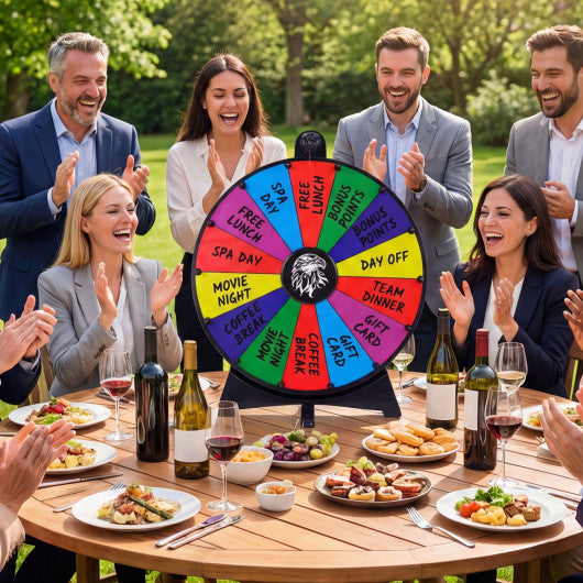 20 Inches 14 Slots Spin Wheel with Blackboard Marker for Prizes-Multicolor