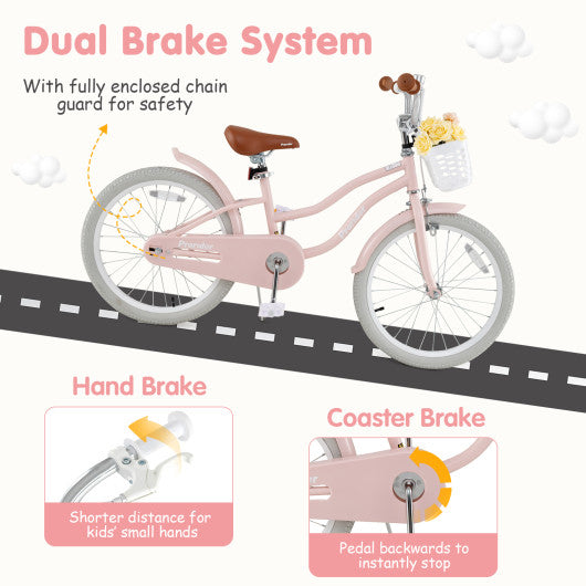 20 Inch Kids Bike with Kickstand for Boys Girls