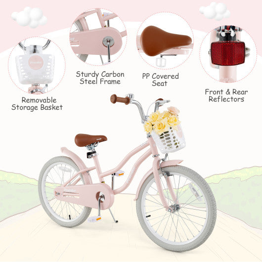 20 Inch Kids Bike with Kickstand for Boys Girls