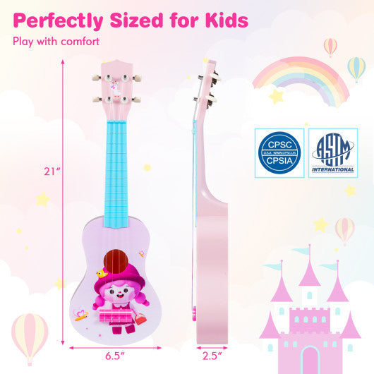 21 Inch Children Mini Ukulele with 4 Nylon Strings and 12 Frets