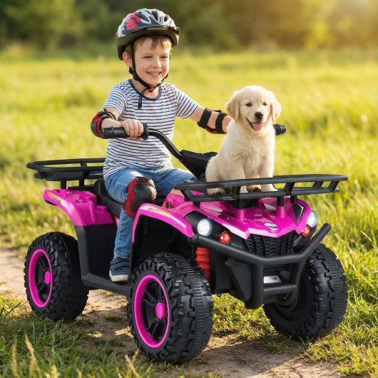 24V Electric Ride On Quad with LED Headlights-Pink