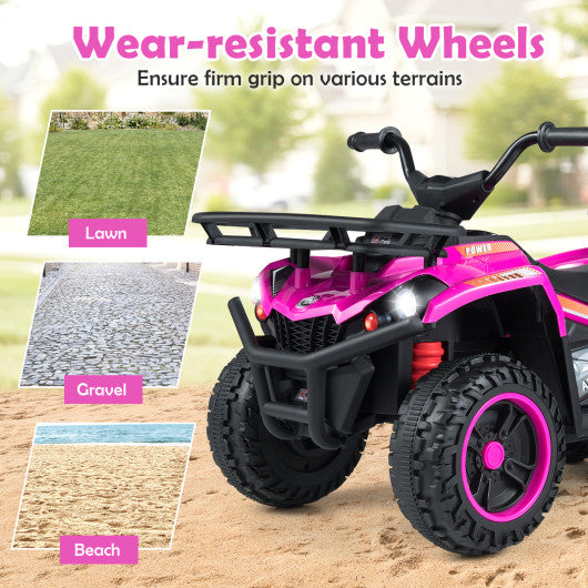24V Electric Ride On Quad with LED Headlights-Pink