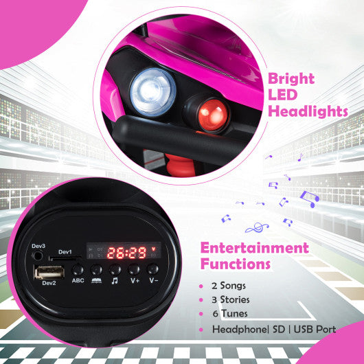 24V Electric Ride On Quad with LED Headlights-Pink