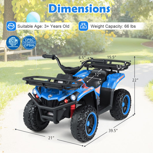 24V Electric Ride On Quad with LED Headlights-Blue
