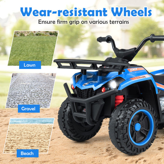 24V Electric Ride On Quad with LED Headlights-Blue