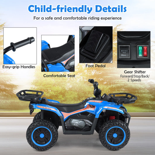 24V Electric Ride On Quad with LED Headlights-Blue