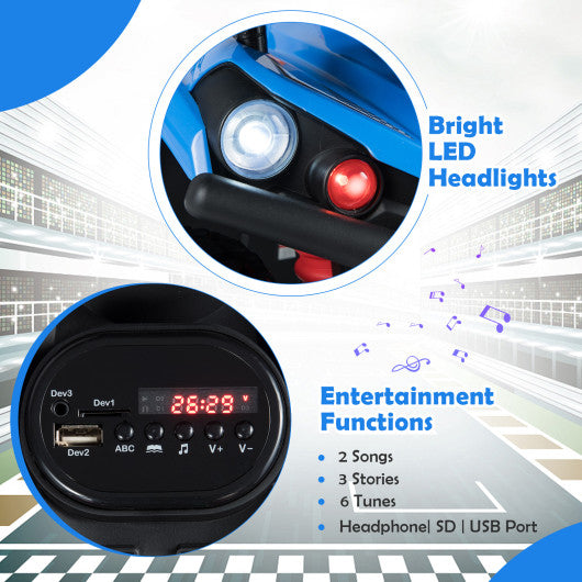 24V Electric Ride On Quad with LED Headlights-Blue