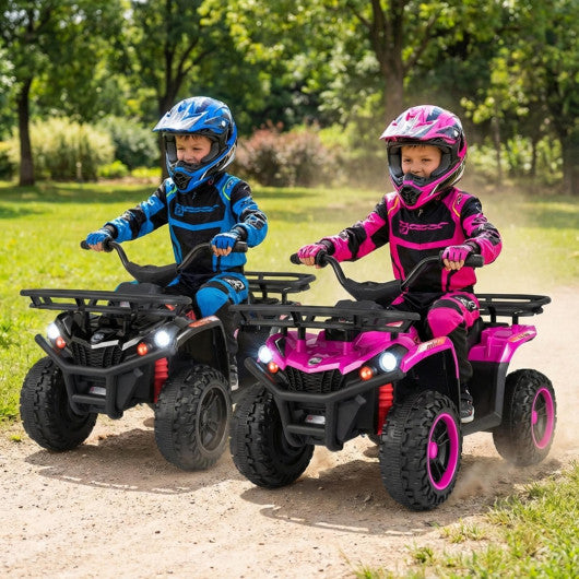 24V Electric Ride On Quad with LED Headlights-Black+Pink