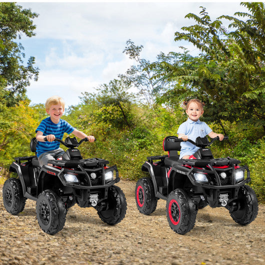 24V Kids ATV 2-Seater with 4 Motors with LED Lights and Music-Black