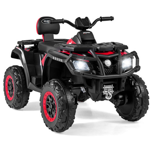 24V Kids ATV 2-Seater with 4 Motors with LED Lights and Music-Red