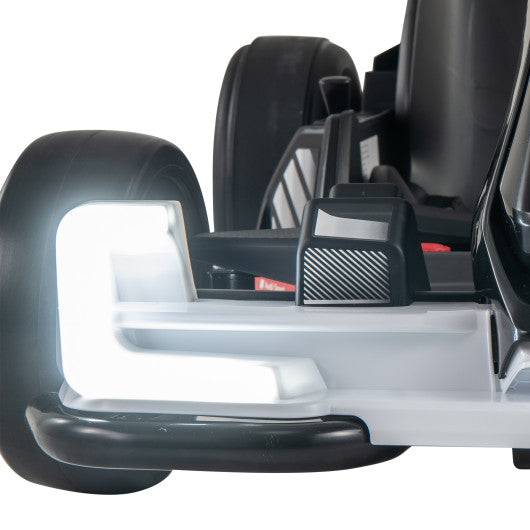 24V Kids Go Kart Licensed Audi Adjustable Ride on Racing Toy with Horn-Black & White