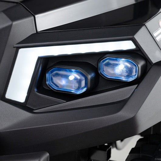 24V Kids Golf Cart 4WD 2-Seater Ride on Car with Storage Trunk and Horn-Black