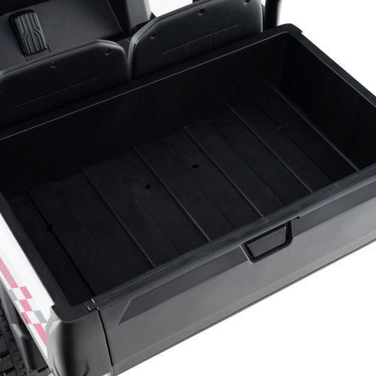 24V Kids Golf Cart 4WD 2-Seater Ride on Car with Storage Trunk and Horn-Pink