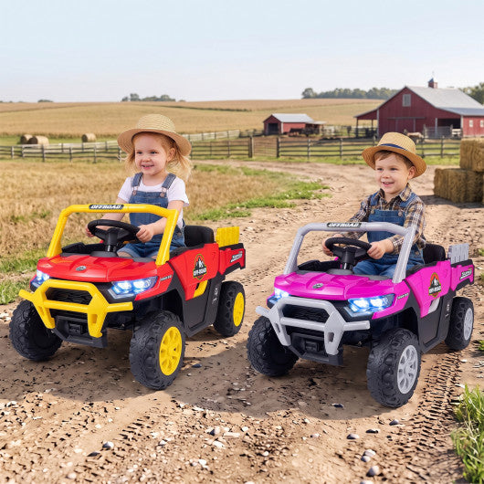 24V Ride On Dump Truck Car Off-Road with Remote Control and Music-Pink