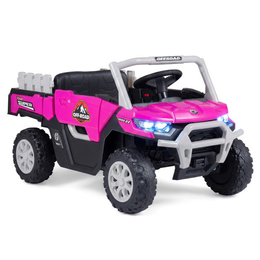 24V Ride On Dump Truck Car Off-Road with Remote Control and Music-Pink