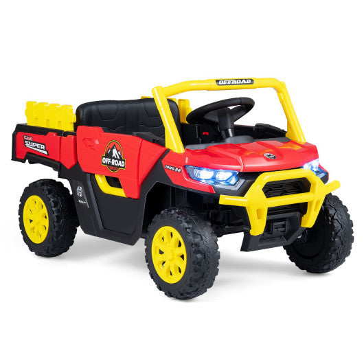 24V Ride On Dump Truck Car Off-Road with Remote Control and Music-Red