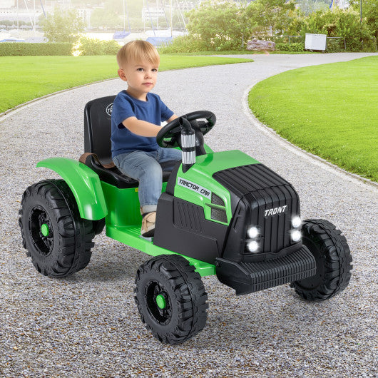 24V Ride On Tractor for Kids Electric Vehicle with Detachable Trailer and Remote Control-Green