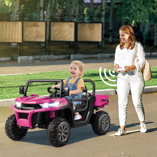 24V Ride On Kids Car with Dump Bed and Remote Control-Pink